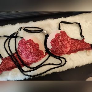 Victoria's secret push up bra 32DD Red/Pink